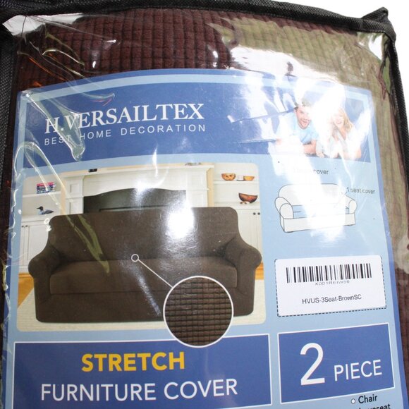 Furniture Sofa Cover H.VERSAILTEX Stretch 2 Piece Brown New in Package - Picture 3 of 6